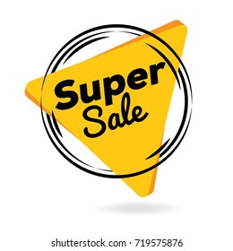 Triangular and circle Super sale tag design vector format  