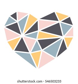 Triangular colorful heart