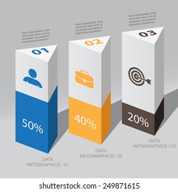 triangular columns data / vector element Infographic