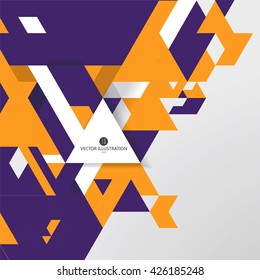 Triangular composition of abstract graphics, Vector illustration.