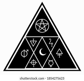 triangular composition with esoteric symbols