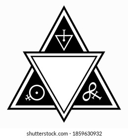 triangular composition with esoteric symbols