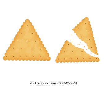 Dreieckskracker. Zwei Kräcker. Illustration von Essen, Snacks. Gesunder Snack.