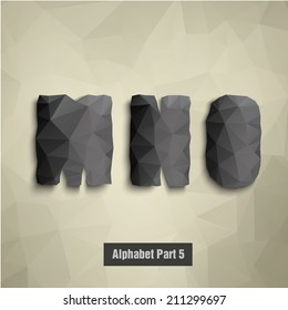 triangular dark alphabet M N O