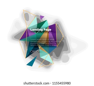 Fondo abstracto de diseño triangular, página de inicio. Triángulos coloridos de bajo estilo polaco sobre blanco. Ilustración del vector