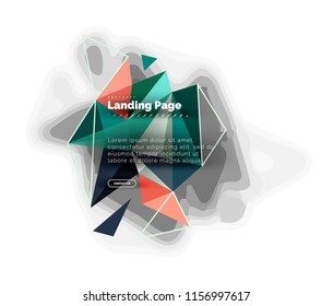 Fondo abstracto de diseño triangular, página de inicio. Triángulos coloridos de bajo estilo polaco sobre blanco. Ilustración del vector