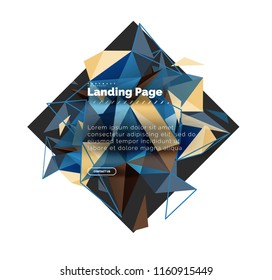 Fondo abstracto de diseño triangular, página de inicio. Triángulos coloridos de bajo estilo polaco sobre blanco. Ilustración del vector