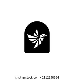 triangular diamonds flying bird logo concept. Vector illustration