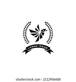 triangular diamonds flying bird logo concept. Vector illustration