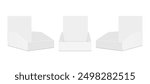 Triangular Display Boxes, Front And Side View, Isolated On White Background. Vector Illustration
