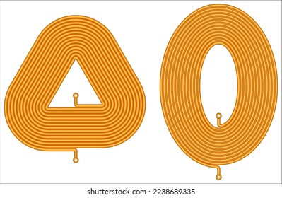 Triangular - bobina de espiral plana elipse - Cobre