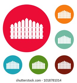 Triangular fence icons circle set vector isolated on white background