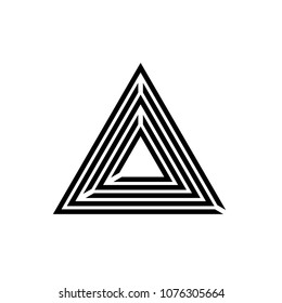 triangular figure with labyrinth inside