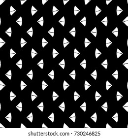 Triangular figures wallpaper. Repeated geometrical figures background. Seamless surface pattern design with polygons. Mosaic motif. Digital paper with jagged triangles for web designing. Vector art.