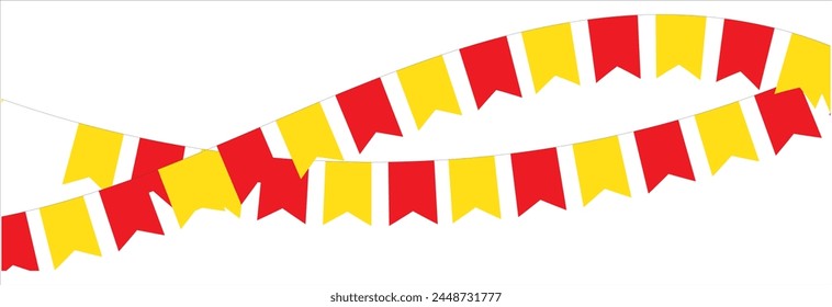 
Triangular flag in a colorful celebration. colorful party 2D triangle flag on transparent background. Vector illustration. Illustration material: colorful triangle flag · 