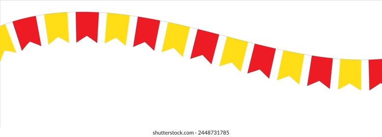 
Triangular flag in a colorful celebration. colorful party 2D triangle flag on transparent background. Vector illustration. Illustration material: colorful triangle flag · 