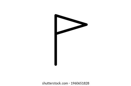 triangular flag icon. Vector illustration.