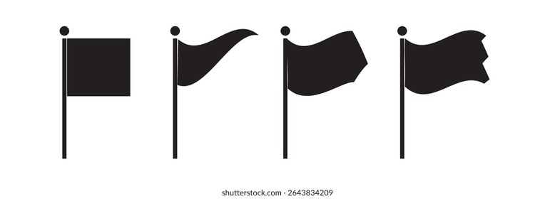 Triangular Flag set vector illustration. Simple flag Triangular icon emoji design.