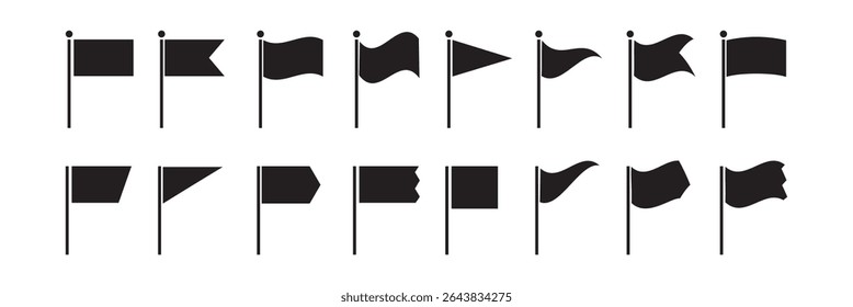 Triangular Flag set vector illustration. Simple flag Triangular icon emoji design.