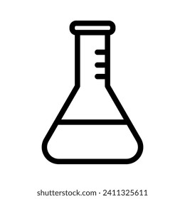 Triangular flask line icon. Chemistry, test tube, glass, laboratory, liquid, experiment, vessel, lesson, reaction, laboratory assistant. Vector icon for business and advertising
