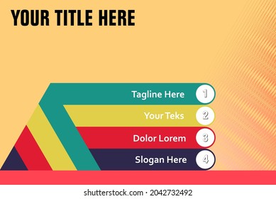 Triangular flat design with colorful colors. Simple infographic template vector background, for business presentations