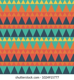 Triangular forest mountain seamless pattern. For print, fashion design, wrapping, wallpaper