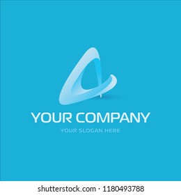 triangular futuristic abstract fluid logo