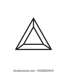 Icono de línea de piedra preciosa triangular. Vector de contorno de diamante triángulo ilustración de estilo de moda para Web y App sobre fondo blanco.. eps