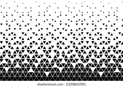 Triangular geometric pattern. Black white triangle background .