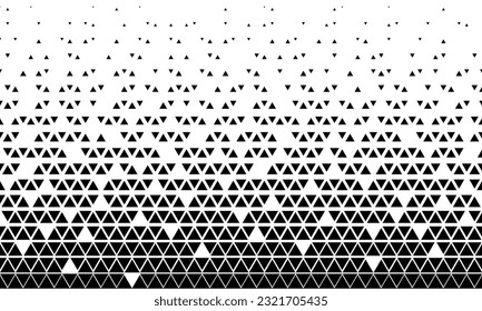 Triangular geometric pattern. Black white triangle background .