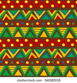 Triangular geometric pattern in ethnic style with folk motifs