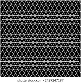 Triangular geometric pattern. Seamless triangular background. White triangle on a black background. Vector illustration. Background flyer design, advertising background, fabric, clothing, texture, tex