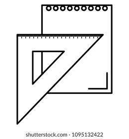 triangular geometric rule and leaf paper school