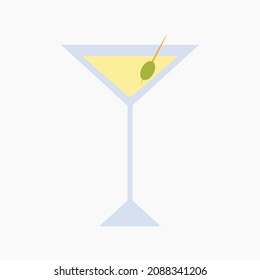 Vidrio triangular de vino o martini. Elemento de diseño.