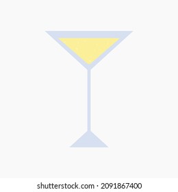 Triangular glass of wine or martini. Design element.