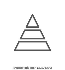 Triangular graph line icon.