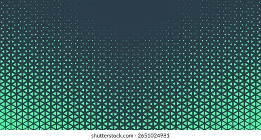 Vetor de gradiente de meio-tom triangular Velocidade dinâmica Eye Catching Texture. Moderno Padrão Energético Conceitual Turquesa Abstrato Fundo. Efeito de velocidade impressionante Abstração azul verde papel de parede