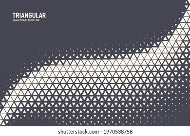 Triangular Halftone Pattern Retrowave Texture Vector Geometric Technology Abstract Background. Half Tone Triangles Retro Colored Pattern. Minimal 80s Style Dynamic Tech Structure Wallpaper