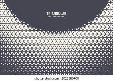 Triangular Halftone Pattern Vector Geometric Technology Abstract Background. Half Tone Triangles Retro Colored Texture. Minimal 80s Style Dynamic Tech Structure Wallpaper