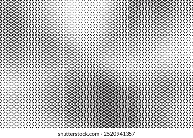 Triangular Halftone Texture Retro wave Vector Geometric Technology Abstract Background. Half Tone Triangles Retro Colored Pattern. Minimal 80s Style Dynamic Tech Structure Wallpaper