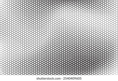 Triangular Halftone Texture Retro wave Vector Geometric Technology Abstract Background. Half Tone Triangles Retro Colored Pattern. Minimal 80s Style Dynamic Tech Structure Wallpaper	