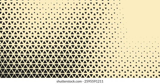 Triangular Halftone Texture Retrowave Vector Geometric Technology Abstract Background. Half Tone Triangles Retro Colored Pattern. Minimal 80s Style Dynamic Tech Structure Wallpaper