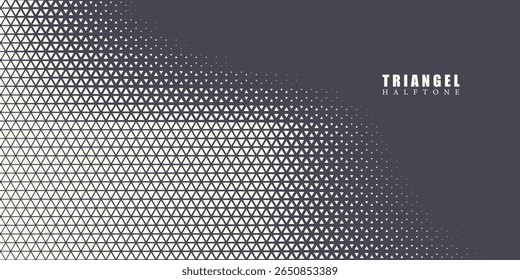 Tecnologia Geométrica De Vetor De Ondas Retroativas De Textura De Meio-Tom Triangular Fundo Abstrato. Estilo mínimo 80s Dynamic Tech Structure Wallpaper. Padrão De Meia Tonalidade Triângulos Retro Colorido. 