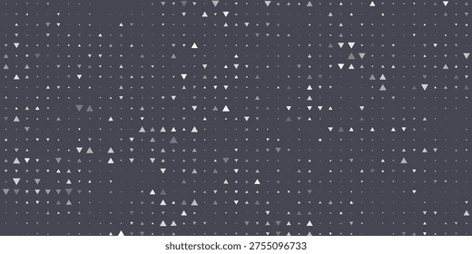 Triangular Halftone Texture Retrowave Vector Geometric Technology Abstract Background. Half Tone Triangles Retro Colored Pattern.