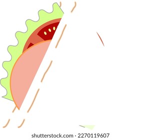 Sándwich de lechuga de jamón triangular