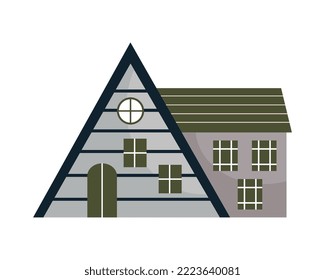 triangular house front facade icon