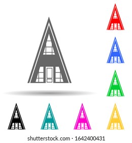 triangular house multi color style icon. Simple glyph, flat vector of house icons for ui and ux, website or mobile application