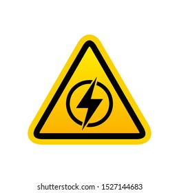 Triangular icon of electricity isolated on the white background