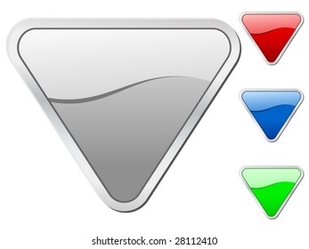Triangular icons set, isolated on white background. Vector illustration.
