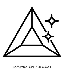 Triangular jewel icon. Outline triangular jewel vector icon for web design isolated on white background